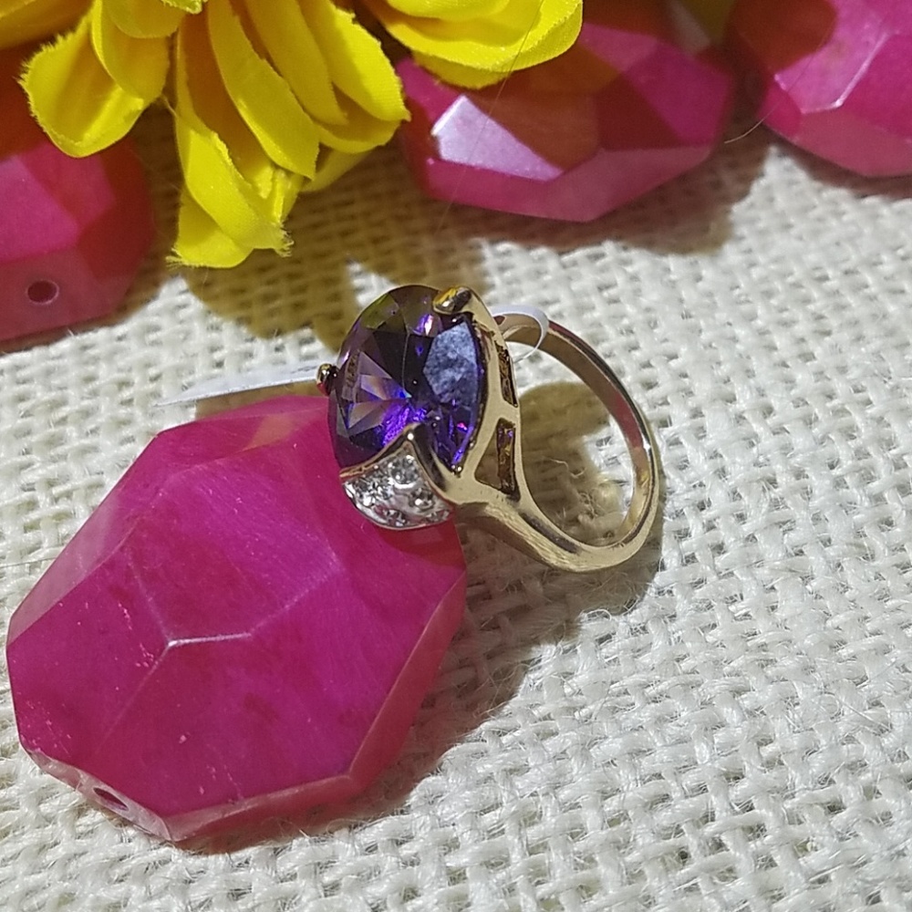 Purple and Gold tone Ring